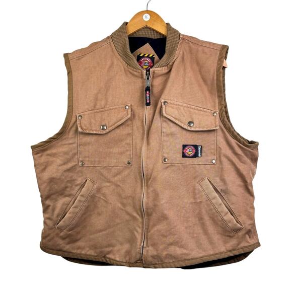 Justin Original Brown Workwear Thinsulate Insulated Outdoor Duck Canvas Vest - Picture 1 of 11
